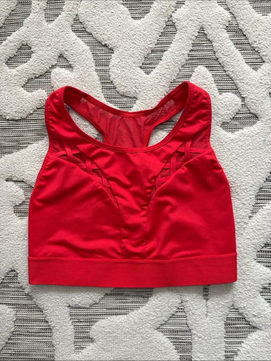 Victoria's Secret Other - Victoria's Secret Bright Red Racerback Sports Bra with Lattice Accents